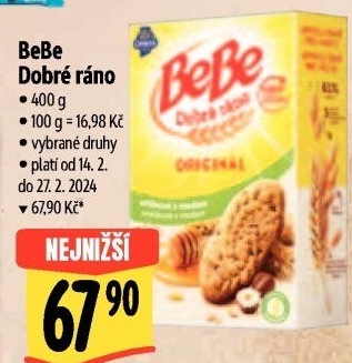 Sušenky BeBe Dobré ráno Opavia