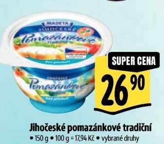 Tradiční pomazánkové Jihočeské Madeta