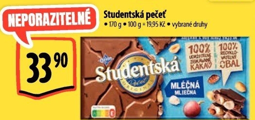 Čokoláda Studentská pečeť Orion
