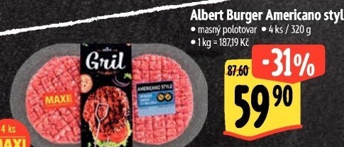 Hovězí burger Americano style Albert Gril