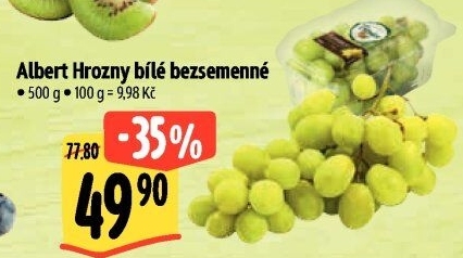 Hrozny bílé bezsemenné Albert