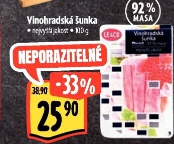 Šunka vinohradská nejvyšší jakosti LE&amp