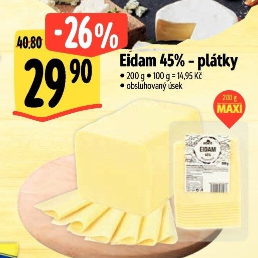Sýr Eidam 45% Albert