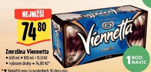Zmrzlinová roláda Viennetta Algida