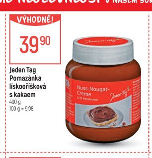 Jeden Tag Pomazánka lískooříšková s kakaem