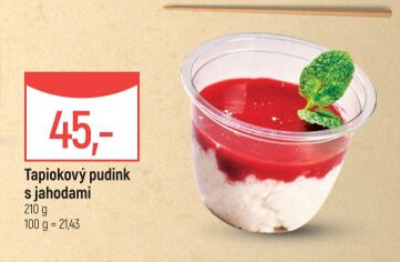 Tapiokový pudink s jahodami