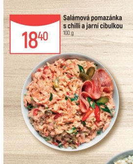 Salámová pomazánka s chilli a jarní cibulkou