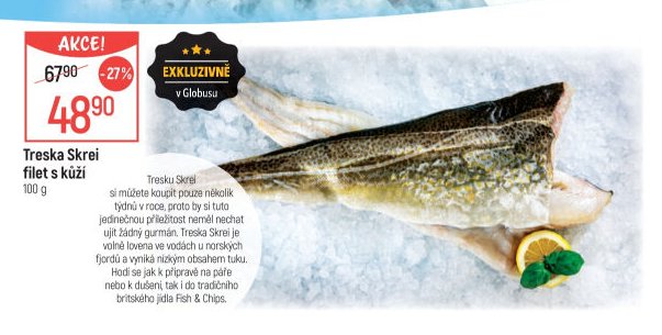 Treska Skrei filet s kůží