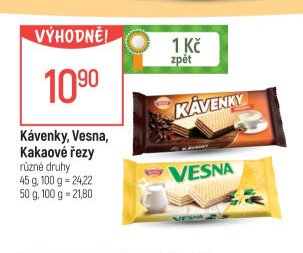 Kávenky, Vesna, Kakaové řezy