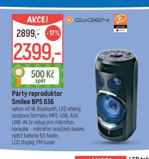 Párty reproduktor Smilee BPS 636