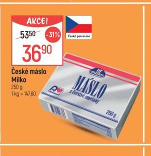 České máslo Milko
