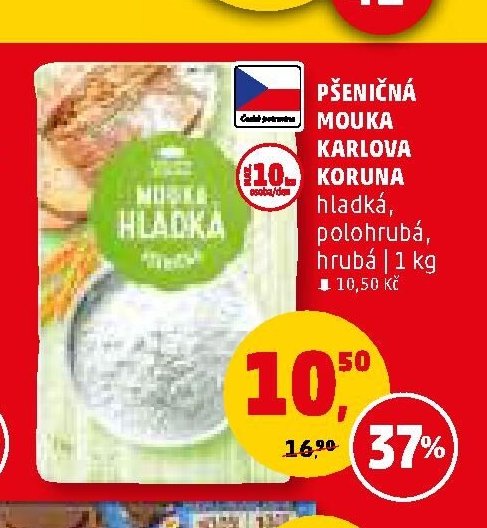 PŠENIČNÁ MOUKA KARLOVA KORUNA hladká, polohrubá, hrubá