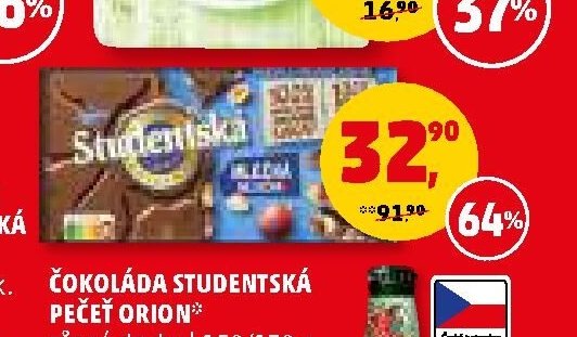 ČOKOLÁDA STUDENTSKÁ PEČEŤ ORION