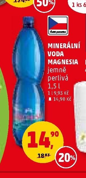 MINERÁLNÍ VODA MAGNESIA jemně perlivá