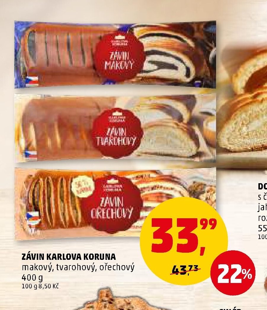 ZÁVIN KARLOVA KORUNA makový, tvarohový, ořechový