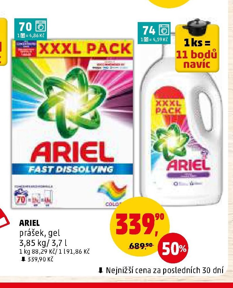 Ariel prášek, gel
