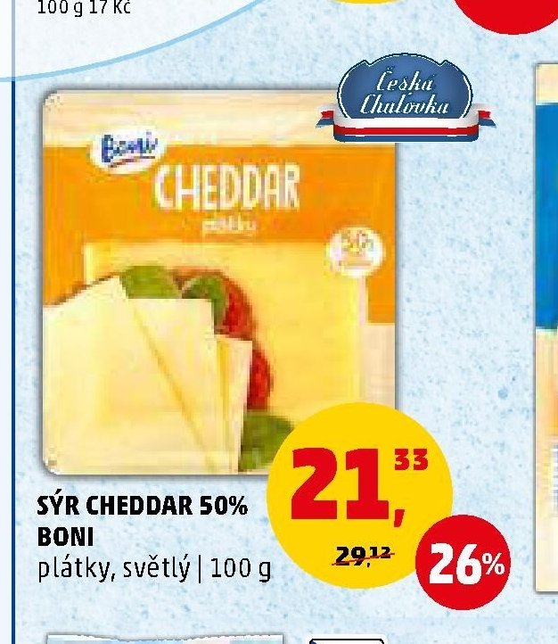 Sýr Cheddar 50% Boni