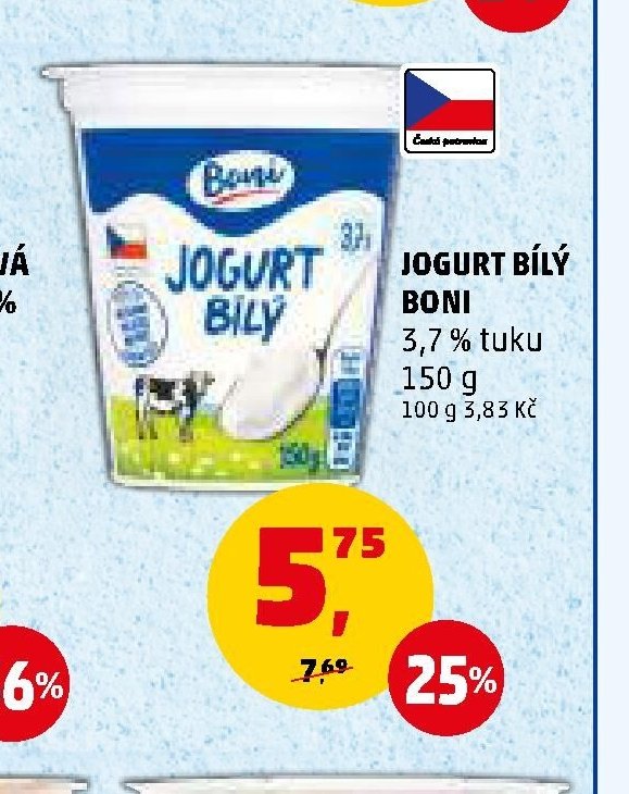 Jogurt bílý Boni