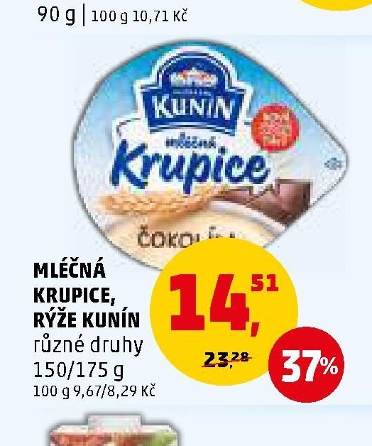 MLÉČNÁ KRUPICE, RÝŽE KUNÍN