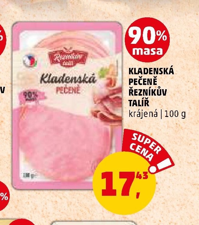 KLADENSKÁ PEČENĚ ŘEZNÍKŮV TALÍŘ krájená 100 g