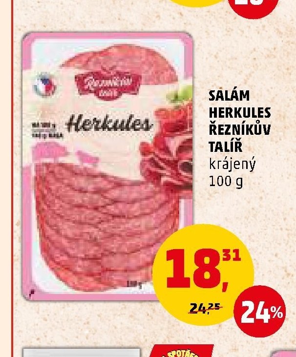 SALÁM HERKULES ŘEZNÍKŮV TALÍŘ krájený 100 g