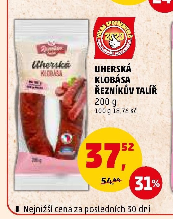 UHERSKÁ KLOBÁSA ŘEZNÍKŮV TALÍŘ 200 g