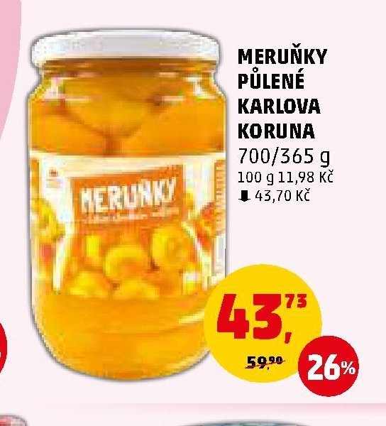 MERUŇKY PŮLENÉ KARLOVA KORUNA