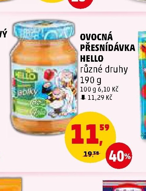OVOCNÁ PŘESNÍDÁVKA HELLO různé druhy