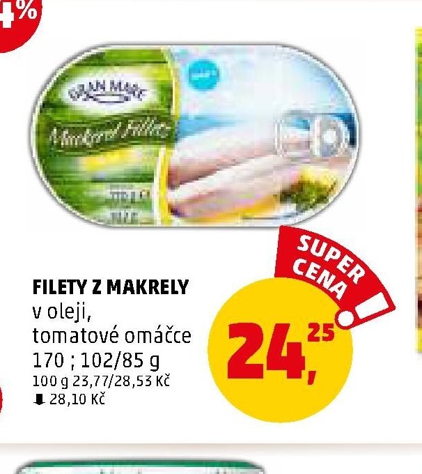 FILETY Z MAKRELY v oleji, tomatové omáčce