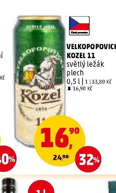 Velkopopovický Kozel 11 světlý ležák plech