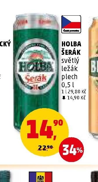 Holba Šerák světlý ležák plech