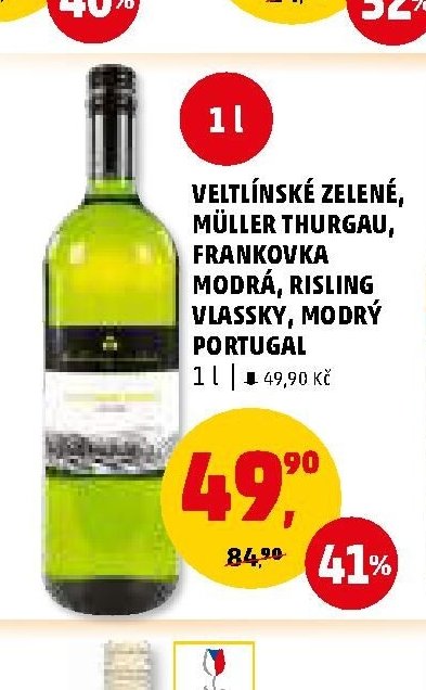 Veltlínské zelené, Müller Thurgau, Frankovka, Modrá, Risling vlassky, Modrý Portugal