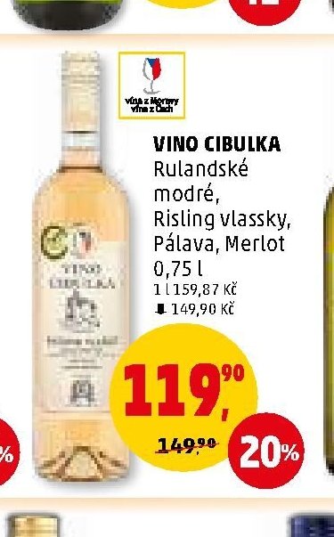 Vino Cibulka Rulandské modré, Risling vlassky, Pálava, Merlot
