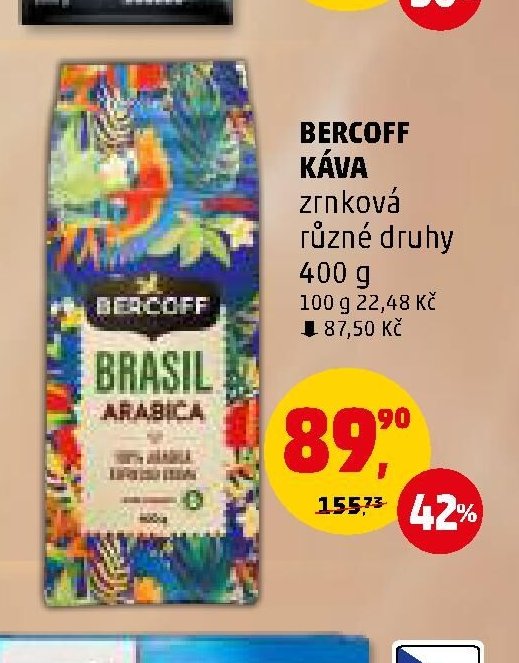 BERCOFF KÁVA zrnková různé druhy 400 g