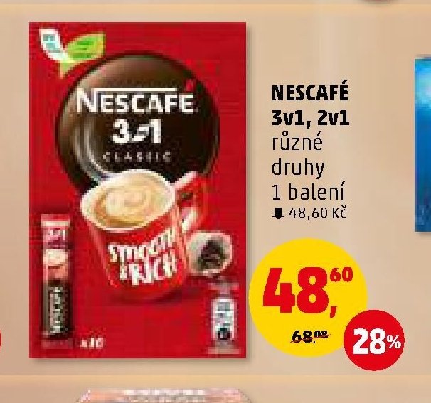 NESCAFÉ 3v1, 2v1 různé druhy | 1 balení