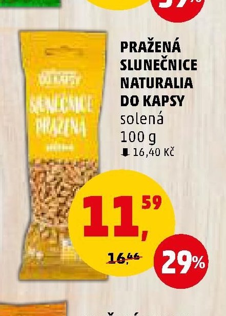 Pražená slunečnice Naturalia do kapsy