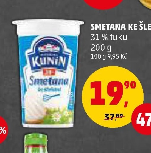 Smetana ke šlehání 31 % tuku 200 g