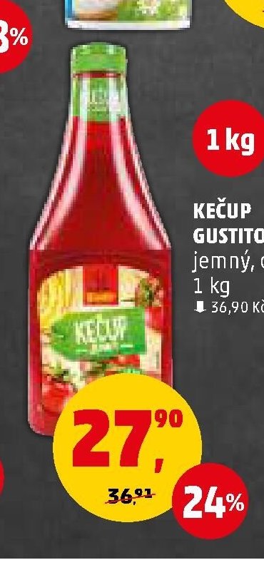 Kečup Gustito jemný, ostrý 1 kg