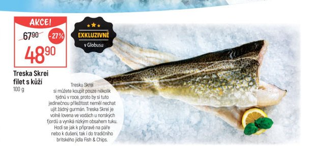 Treska Skrei filet s kůží
