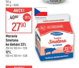 Moravia Smetana ke šlehání 33%