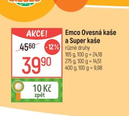 Emco Ovesná kaše a Super kaše