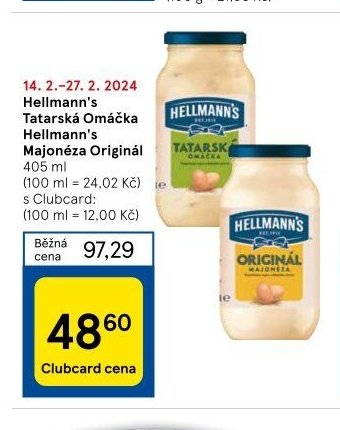 Hellmann's Tatarská Omáčka / Hellmann's Majonéza Originál