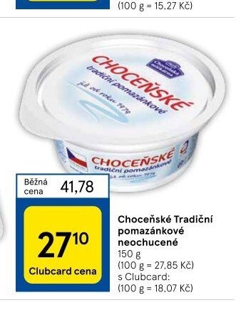 Choceňské Tradiční pomazánkové neochucené