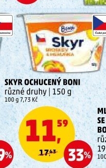 Dezert zakysaný ochucený Skyr Boni