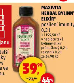 Doplněk stravy Posílení imunity Bylinný elixír Herbal MaxiVita