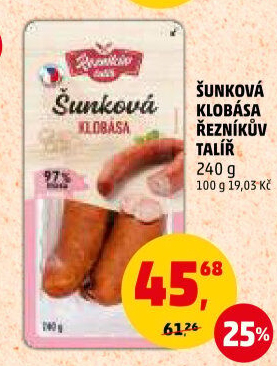 Šunková klobása Řezníkův talíř