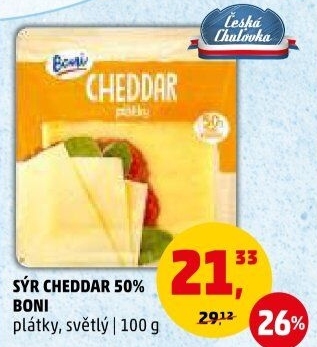Sýr Cheddar 50% Boni