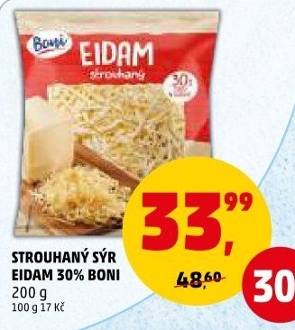 Sýr Eidam 30% strouhaný Boni
