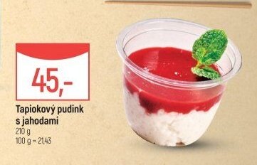 Tapiokový pudink s jahodami