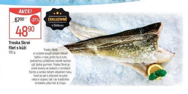 Treska Skrei filet s kůží